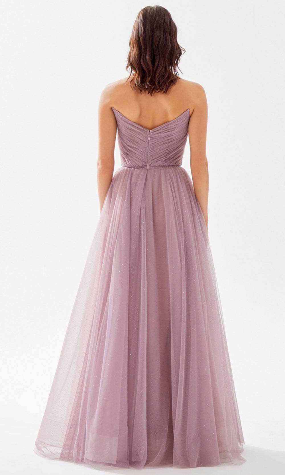 Tarik Ediz 52078 - V-Neck Ruched A-Line Prom Gown Prom Dresses
