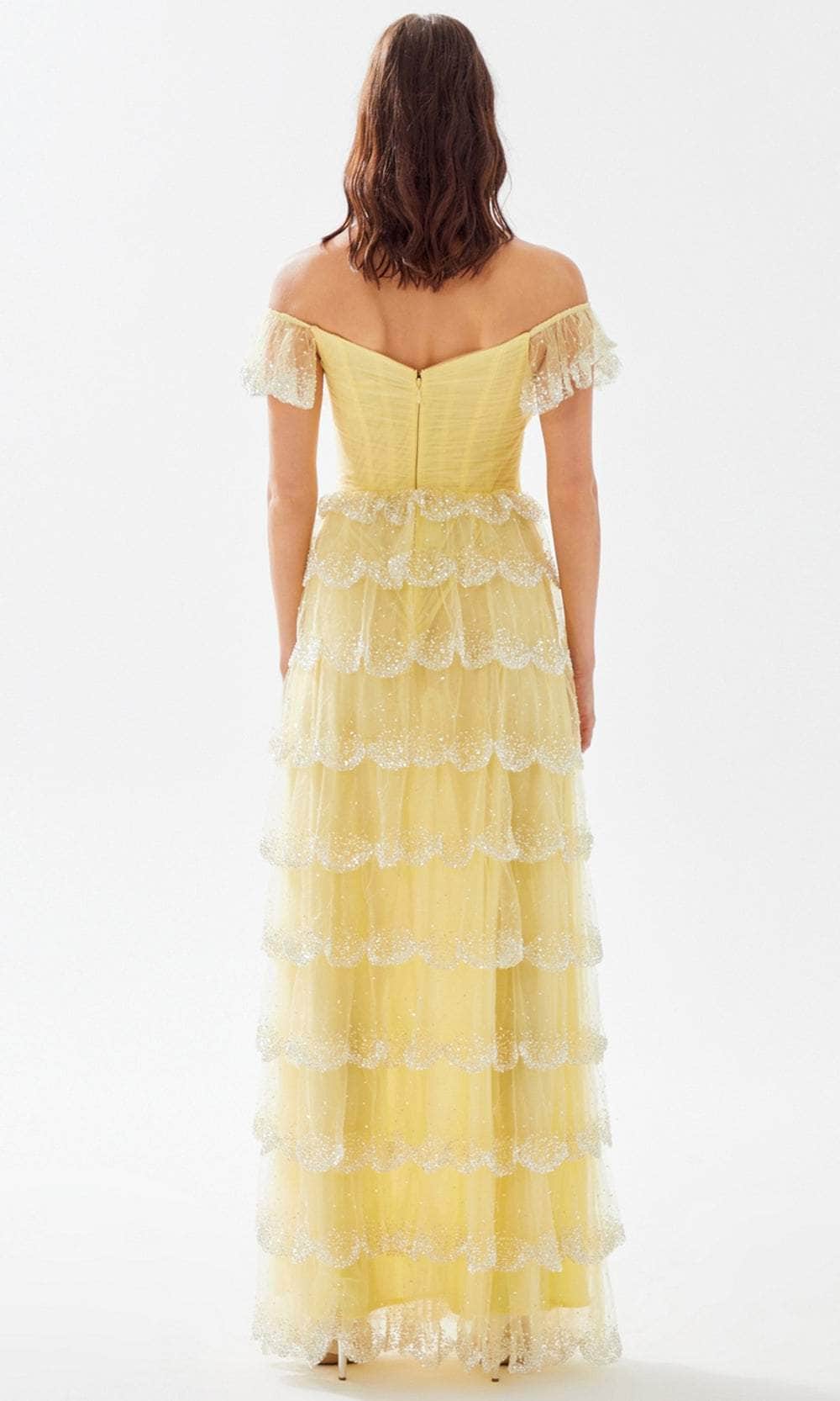 Tarik Ediz 52098 - Off Shoulder Beaded A-Line Prom Gown Prom Dresses