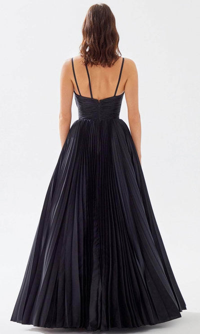 Tarik Ediz 52103 - Strap-Ornate Pleated Prom Dress Special Occasion Dress