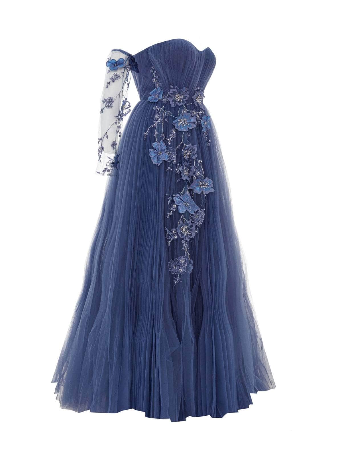 Tarik Ediz 52149 - Three Dimensional Floral Strapless Gown Evening Dresses 10 / Terracota