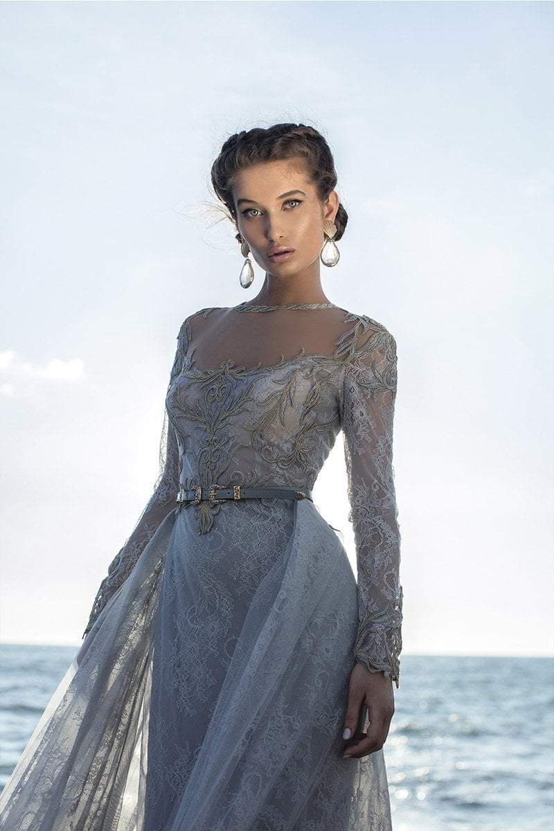 tarik ediz long sleeve dress Tarik Ediz 99158 A-Line Organza Dress with Ruffles Mydressline