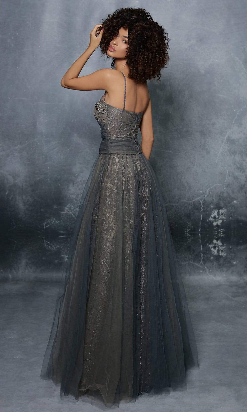 Tarik Ediz - Sweetheart Dress 96002  In Gray