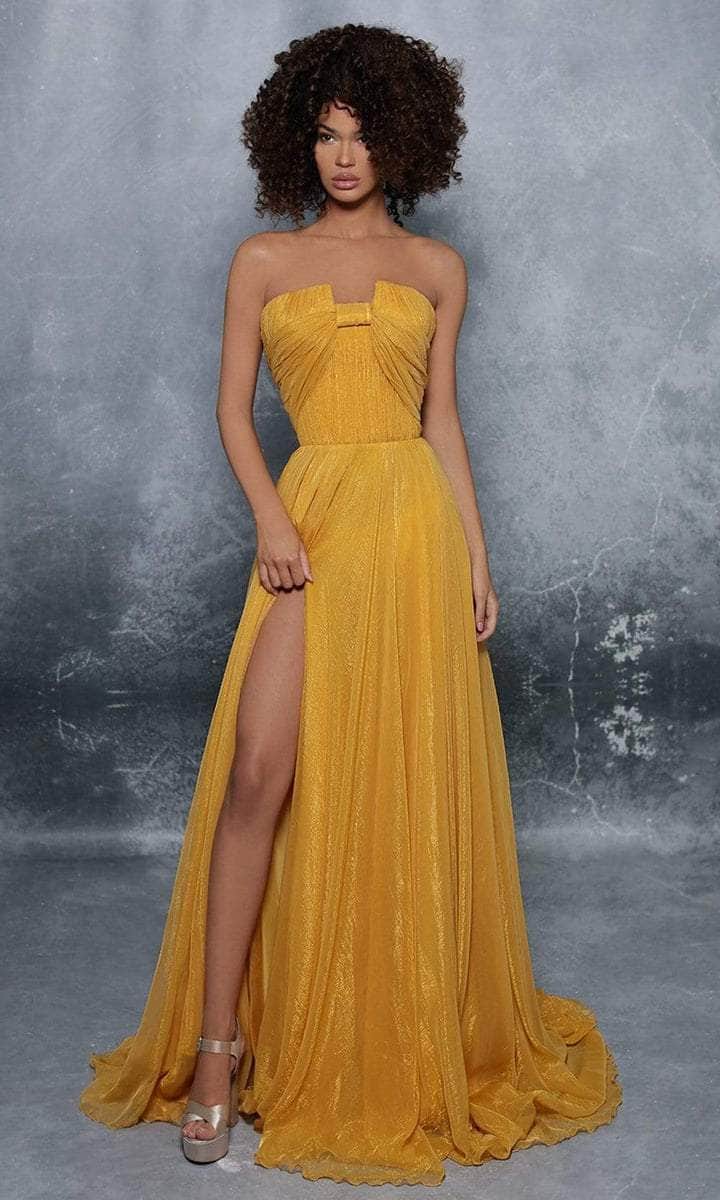 Tarik Ediz - 96089 Ruched Strapless Long Gown - 1 pc Lilac in Size 4 Available CCSALE 4 / Lilac