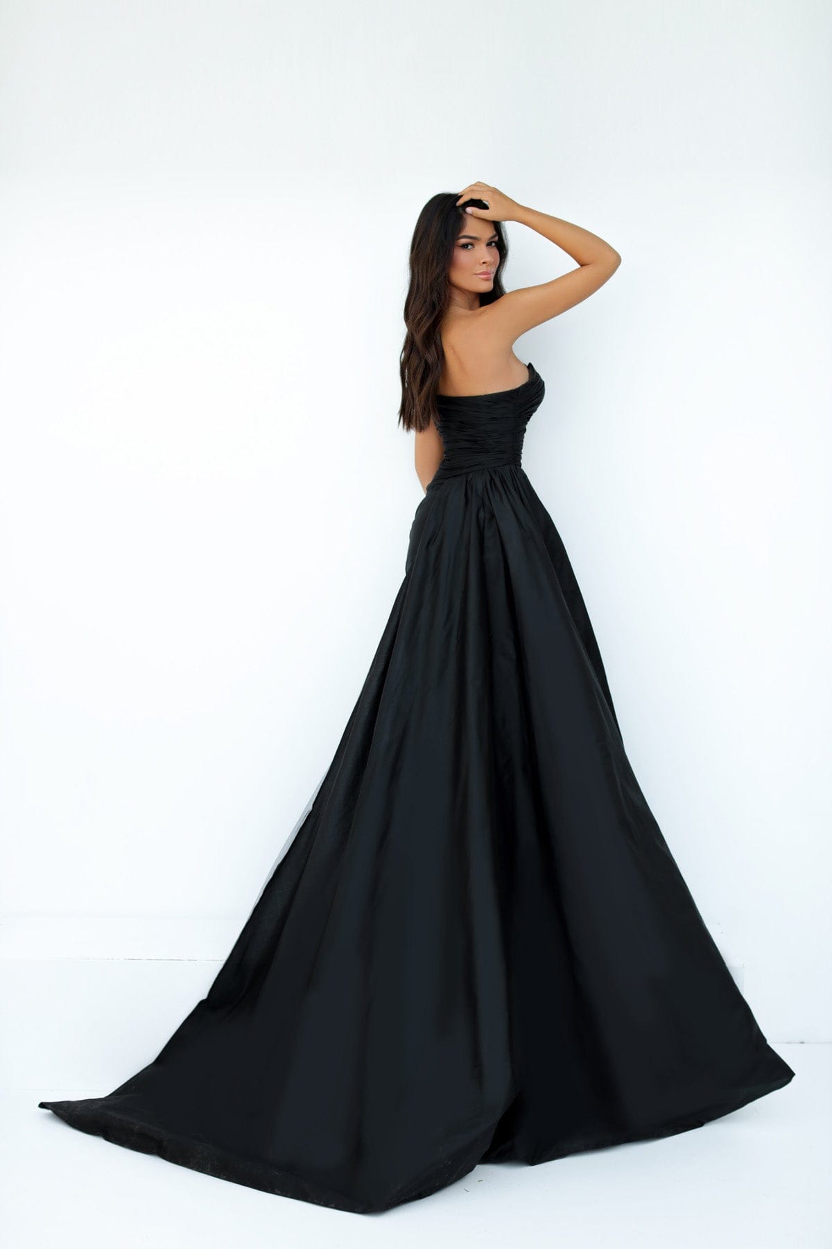 Tarik Ediz - 96092 Strapless Wrap Fitted Bodice Taffeta gown Prom Dresses