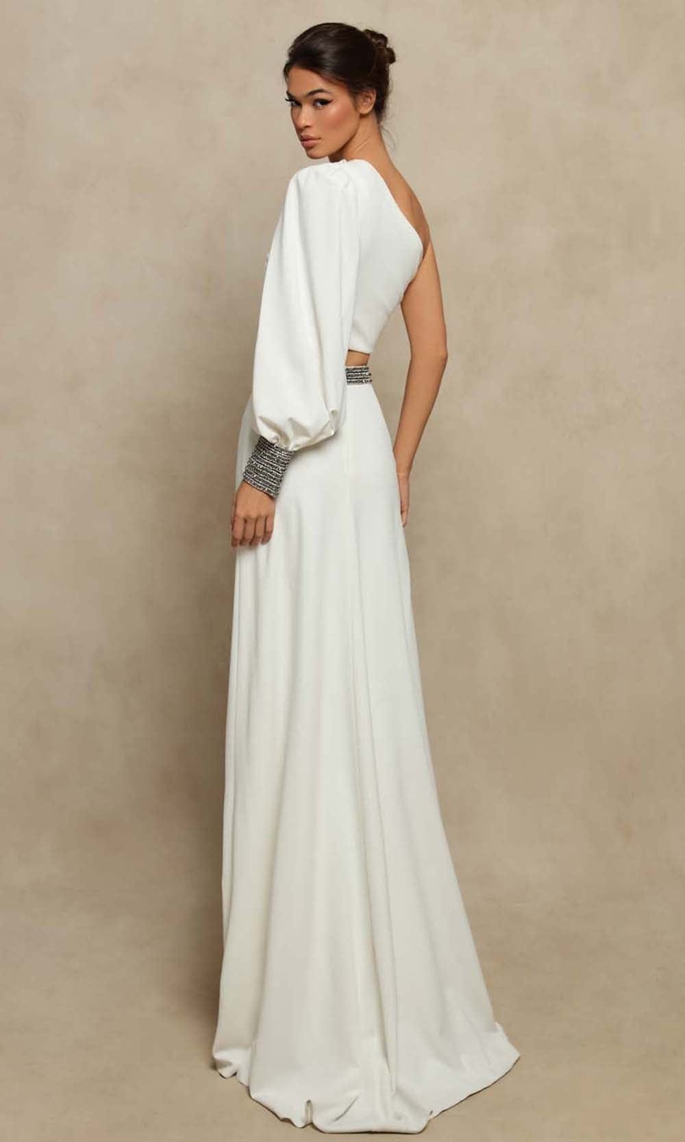 Tarik Ediz - 98024 Two Piece One Shoulder Long Gown Prom Dresses