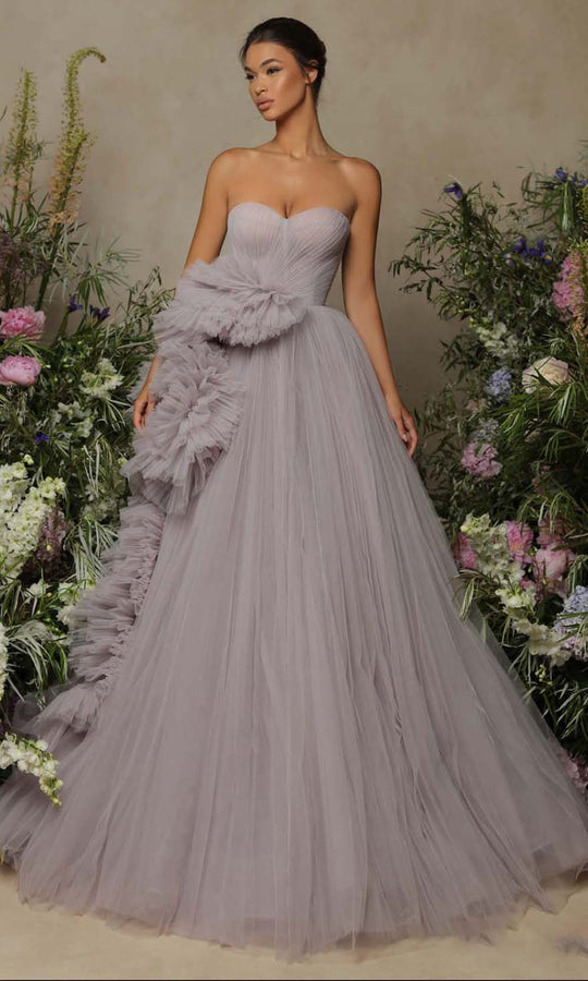 CCSALE - Ruched Strapless Evening Dress 98057  In Purple