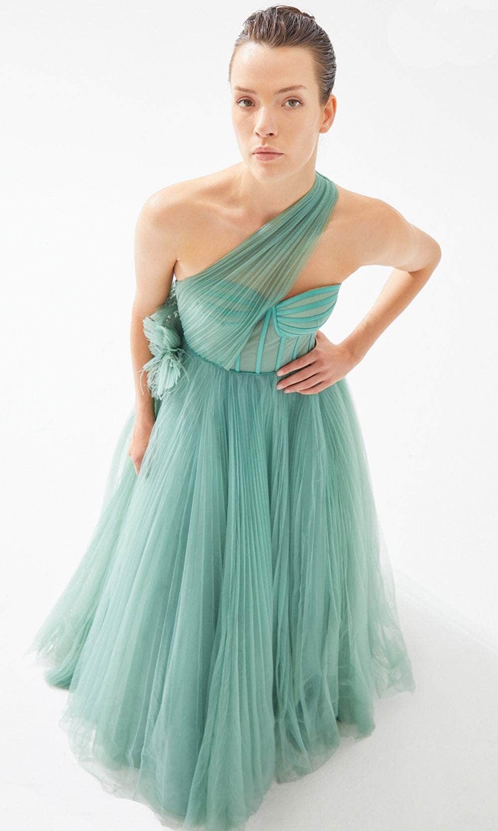 Tarik Ediz 98254 - Asymmetric Corset Evening Dress Prom Dresses