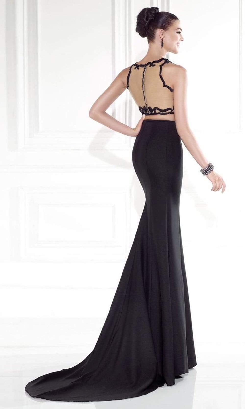 Tarik Ediz - Embroidered Crop Top Two-Piece Gown 92564 Special Occasion Dress