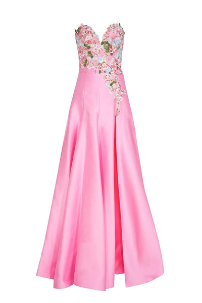 Tarik Ediz - Floral Long Dress 50065 Prom Dresses 2 / Powder Pink