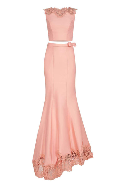 Tarik Ediz - Lace Two-Piece Long Train Mermaid Dress 50049 Special Occasion Dress