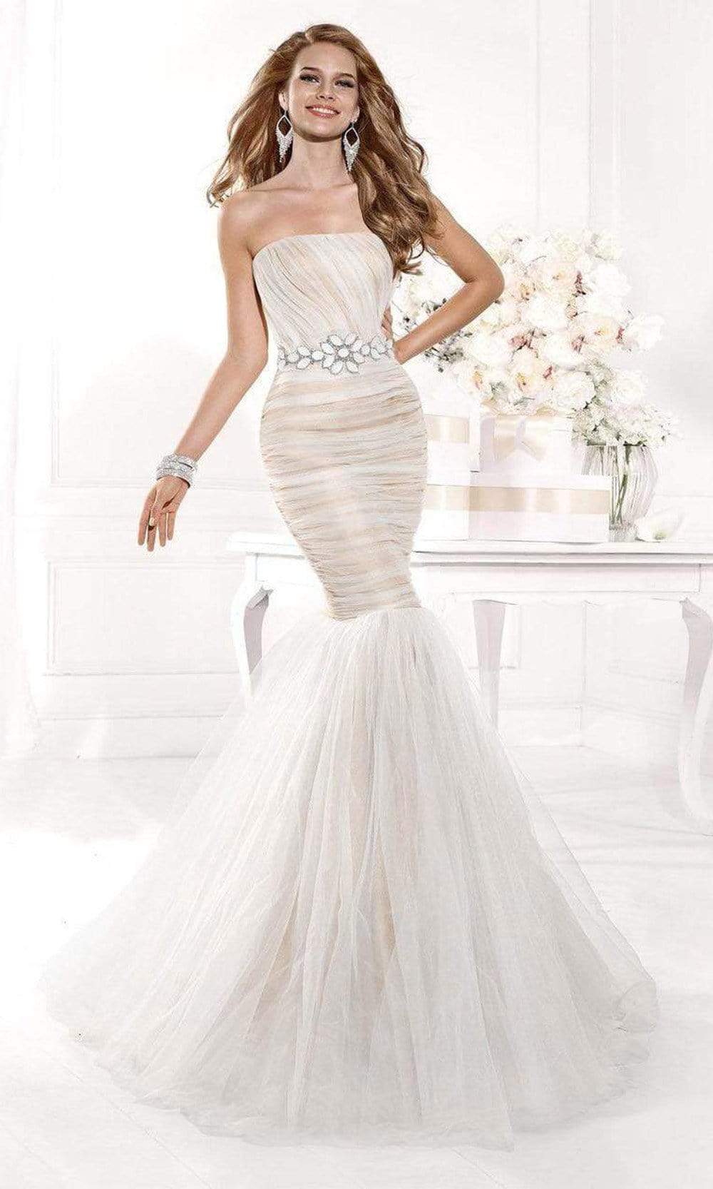 Tarik Ediz - mte92378 Strapless Ruched Trumpet Gown Special Occasion Dress