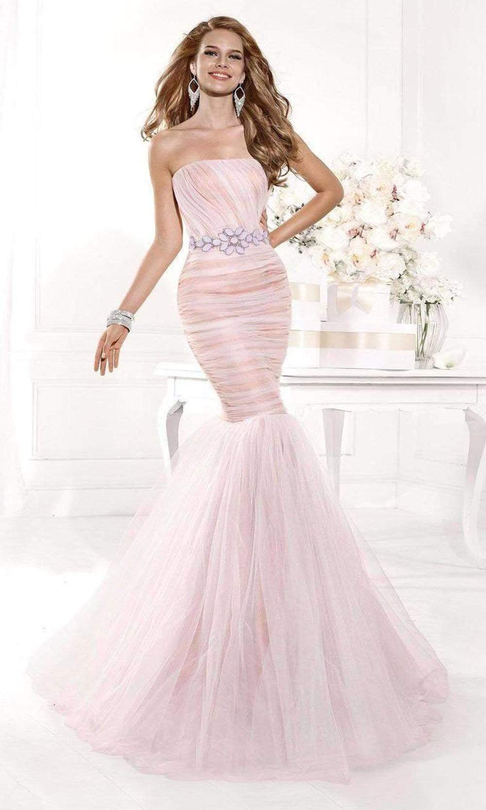 Tarik Ediz - mte92378 Strapless Ruched Trumpet Gown Special Occasion Dress