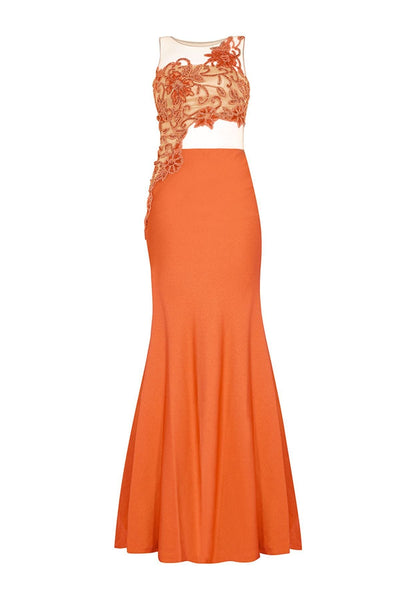 Tarik Ediz - One Shoulder Illusion Beaded Gown 92541 Special Occasion Dress