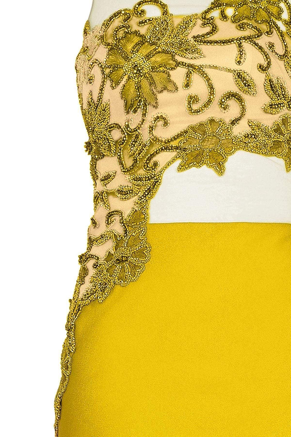 Tarik Ediz - One Shoulder Illusion Beaded Gown 92541 Special Occasion Dress