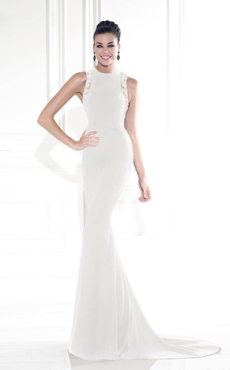 Tarik Ediz - Ornate Jewel Gown 92569 Special Occasion Dress 0 / Cream