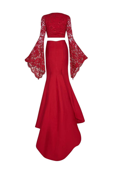 Tarik Ediz - Two-Piece Lace V-Neck Dress 50104 Special Occasion Dress
