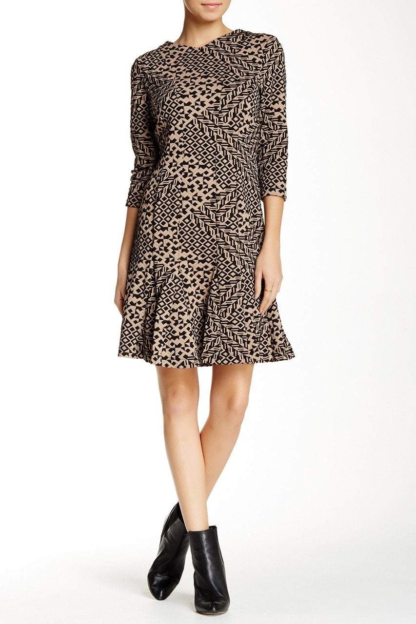 Taylor - 5641M Geometric Print Jacquard Dress Special Occasion Dress