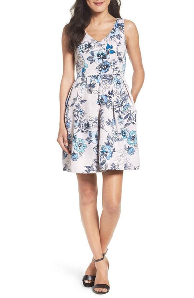 Taylor - 8821M Sleeveless Floral Twill Dress Special Occasion Dress