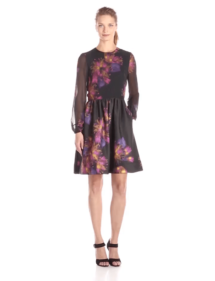 Taylor - Floral Jewel Neck Dress 5910M Special Occasion Dress