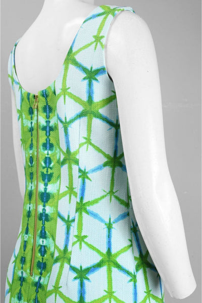 Taylor - 5423M Jewel Printed Sheath Dress in Lime Turq