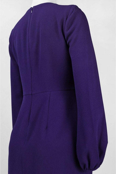 Taylor - V Neck Long Sleeve Shift Dress 5803M in Blue and Purple