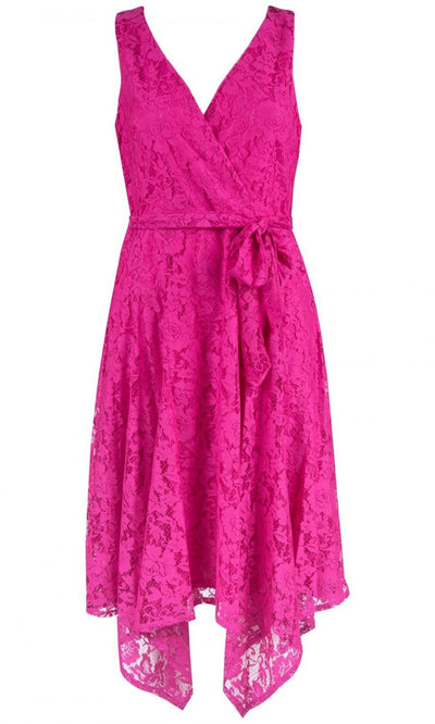 Gabby Skye - 56993MG Sleeveless Lace Dress In Pink