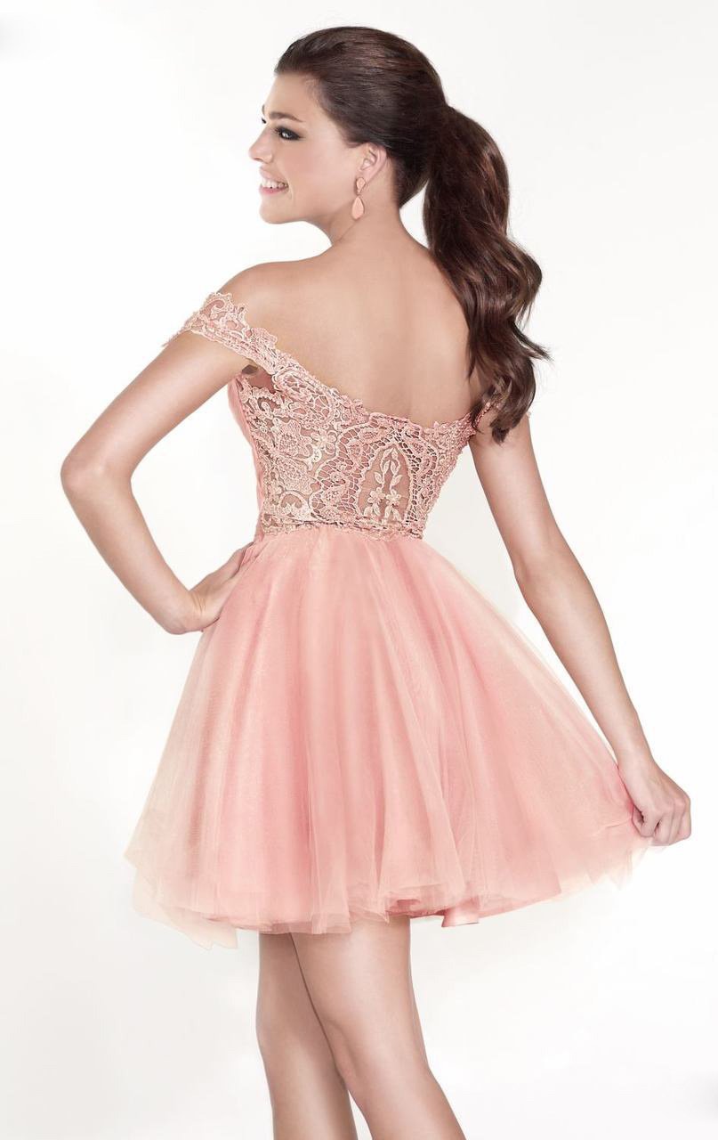Tarik Ediz - Sweetheart Neck A-Line Short Dress 90434 in Pink