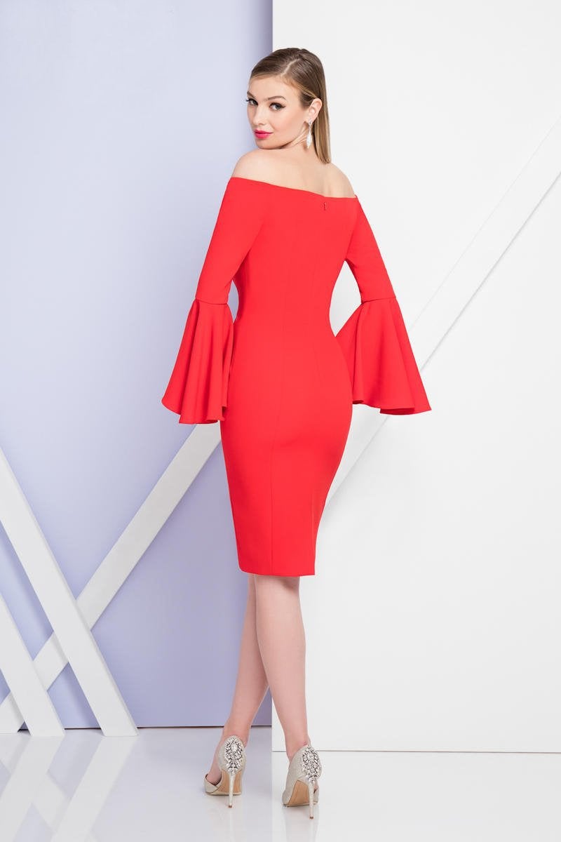Terani Couture - 1721C4005 Flounce Sleeved Off-Shoulder Dress Special Occasion Dress