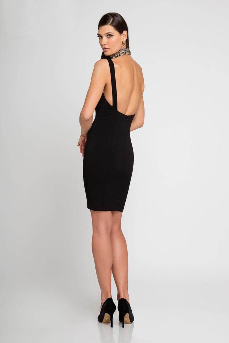 Terani Couture 1721C4014 - Chain Halter Sheath Dress Graduation Dresses 10 /Black
