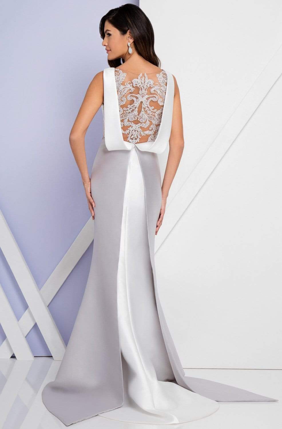 Terani Couture - 1721M4701 Bejeweled V-Neck A-Line Dress Special Occasion Dress