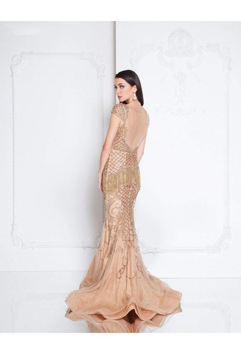 Terani Couture - 1811GL6452 Bedazzled Sheer Bateau Trumpet Dress Special Occasion Dress