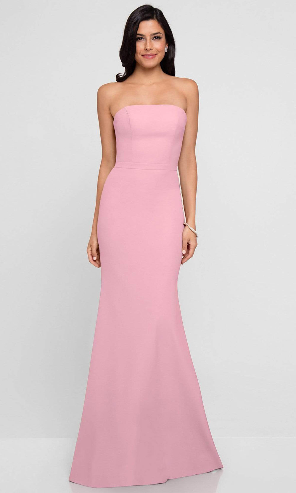 Terani Couture - Strapless Mid-Open Back Evening Gown 1812B5424SC In Pink