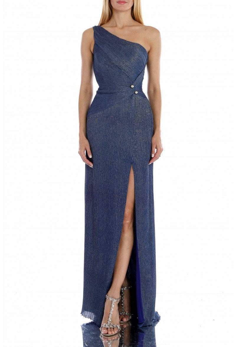 Terani Couture - 1911E9610 One Shoulder Asymmetric Neck Evening Dress Special Occasion Dress 0 / Cobalt
