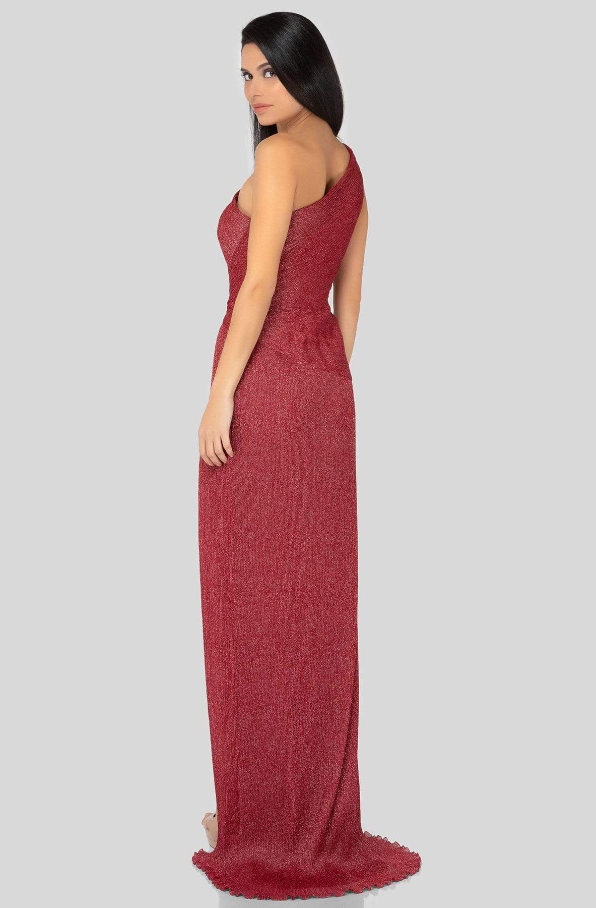 Terani Couture - 1911E9610 One Shoulder Asymmetric Neck Evening Dress Special Occasion Dress