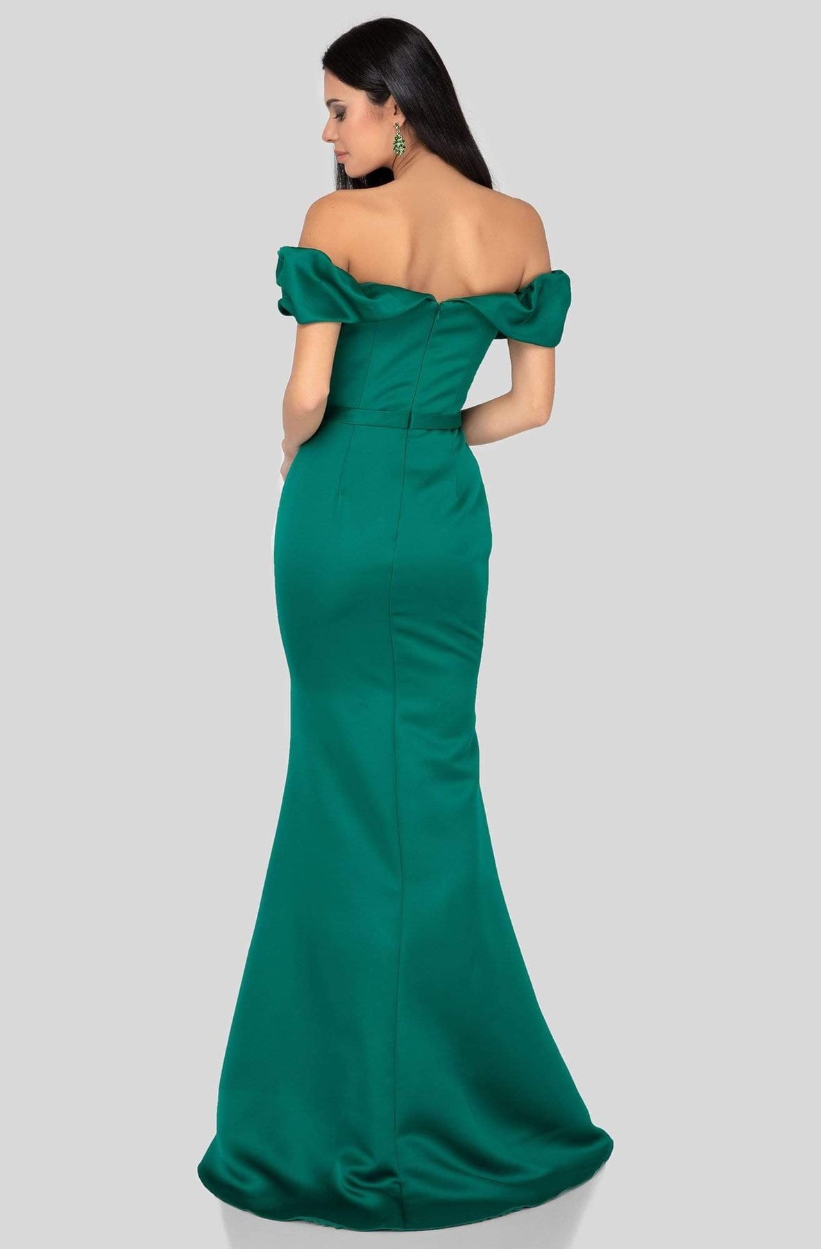 Terani Couture - 1911P8183 Ruffled Sleeves Off Shoulder Mermaid Gown Prom Dresses