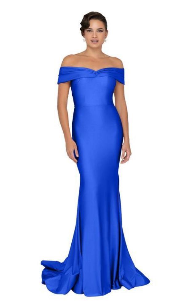 Terani Couture - 1912P8283 Off Shoulder Satin Evening Dress