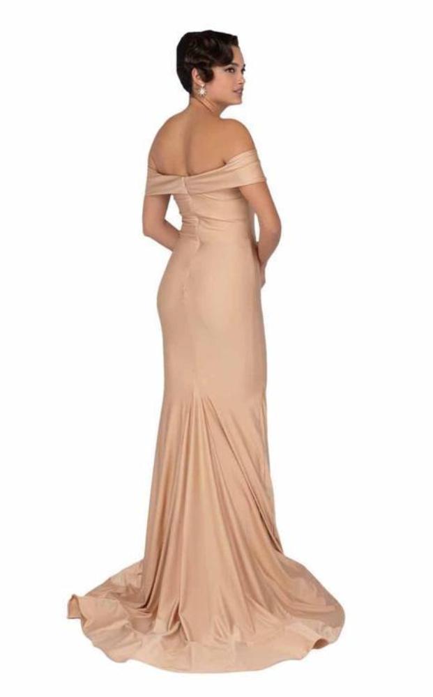 Terani Couture - 1912P8283 Off Shoulder Satin Mermaid Gown Prom Dresses