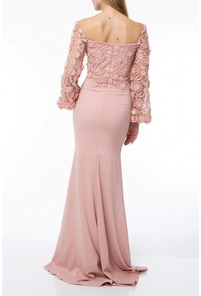 Terani Couture - 1921M0489 Lace Embroidered Sheath Evening Dress Mother of the Bride Dresses