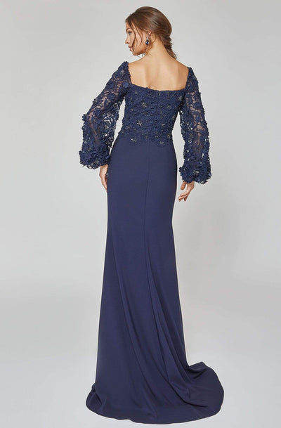 Terani Couture - 1921M0489 Lace Embroidered Sheath Evening Dress Mother of the Bride Dresses