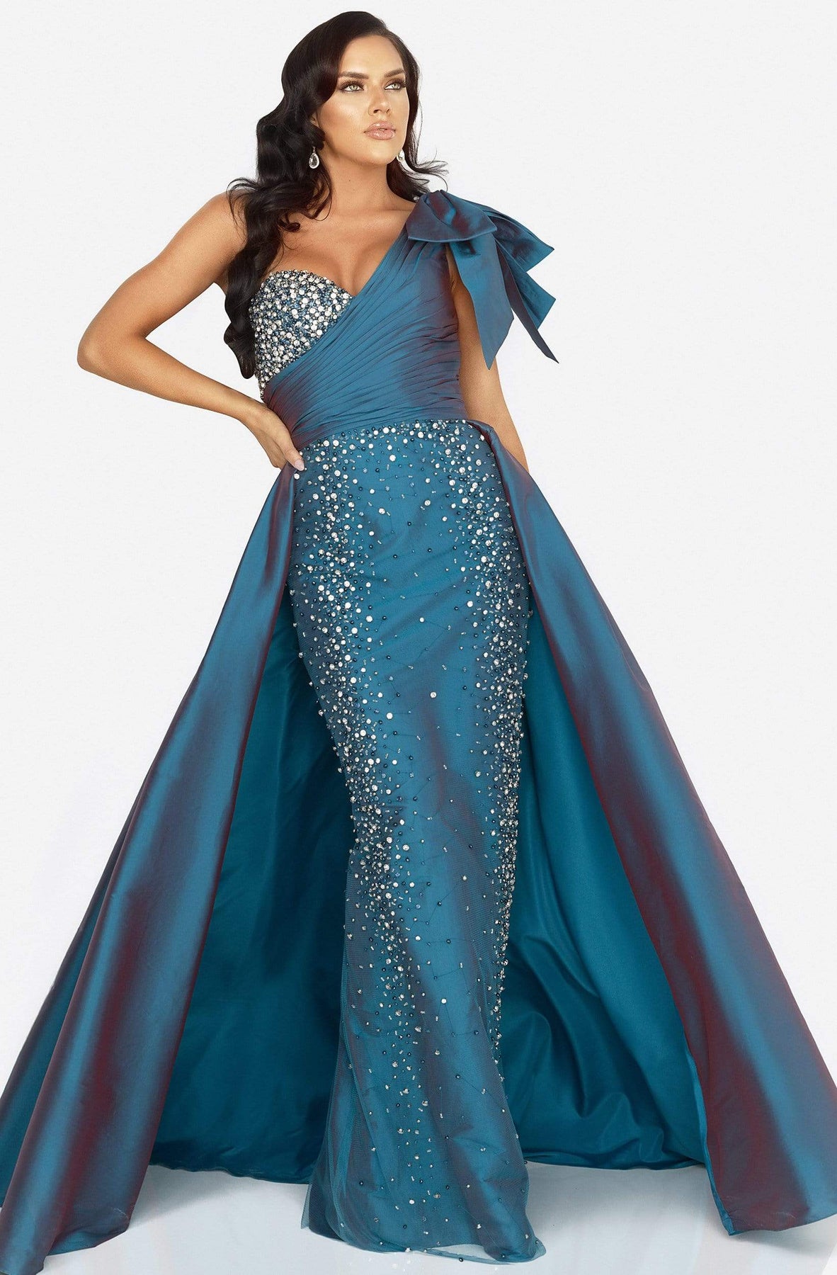 Terani Couture - 2011E2036 Asymmetrical Beaded Evening Dress