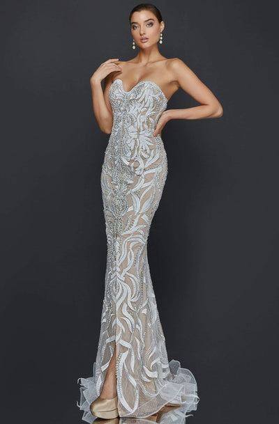 Terani Couture - 2011P1067 Sweetheart Bodice Appliqued Mermaid Gown Evening Dresses