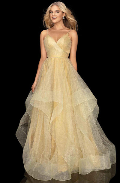 Terani Couture - 2011P1213 Spaghetti Strap Tiered Evening Dress