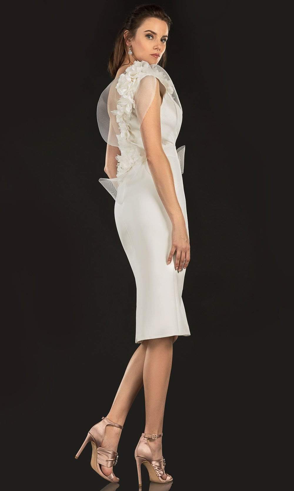 Terani Couture - 2021C2619 Ruffle Horsehair Trimmed Sheath Dress Cocktail Dresses