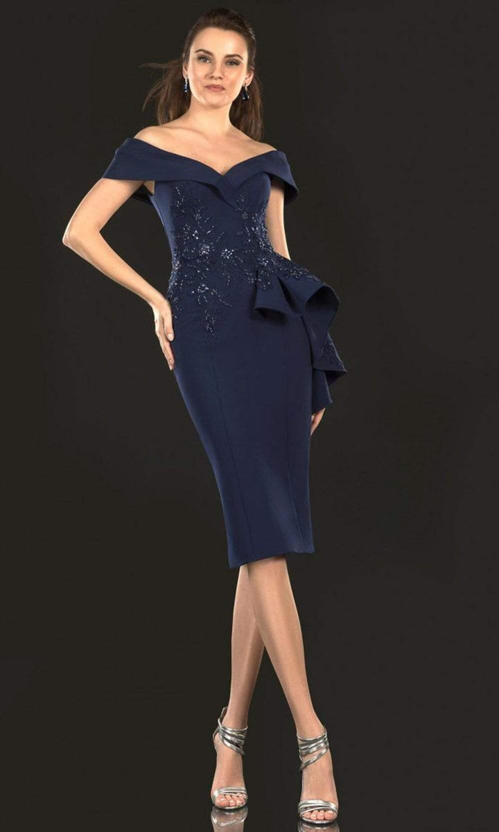 Terani Couture - Sweetheart Peplum Cocktail Dress 2021C2625 In Blue
