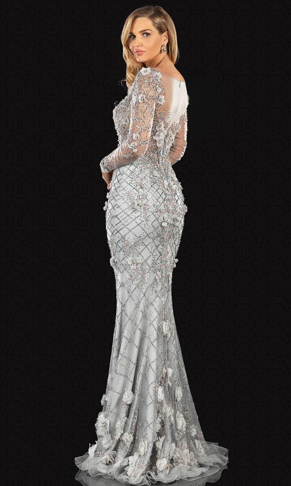 Terani Couture 2021GL3148 - Long Sleeve Illusion Evening Gown Special Occasion Dress