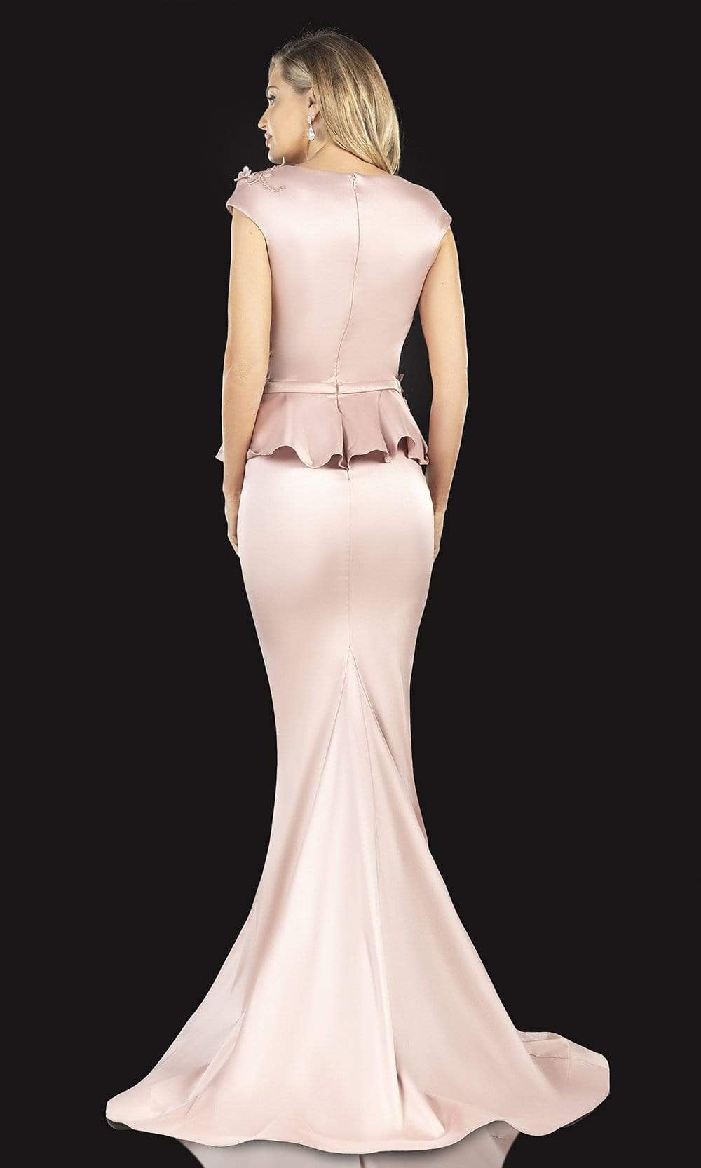 Terani Couture - 2021M2994 Embroidered V Neck Mermaid Gown Special Occasion Dress
