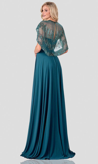 Terani Couture - 2111M5295 Embellished Jewel Neck A-line Gown In Green