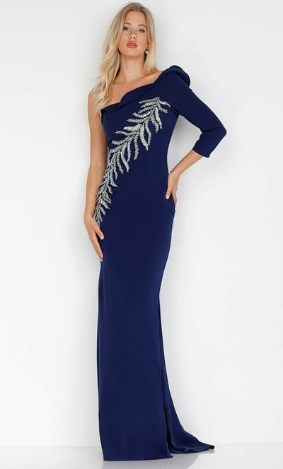 Terani Couture 231E0291 - One SHoulder Sheath Evening Gown Special Occasion Dress 00 / Navy