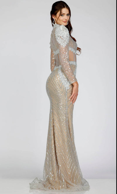 Terani Couture 231E0528 - Long Sleeve High Neck Evening Gown Special Occasion Dress