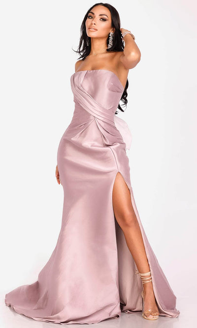 Terani Couture 231P0108 - Strapless Bow Accented Evening Gown Special Occasion Dress